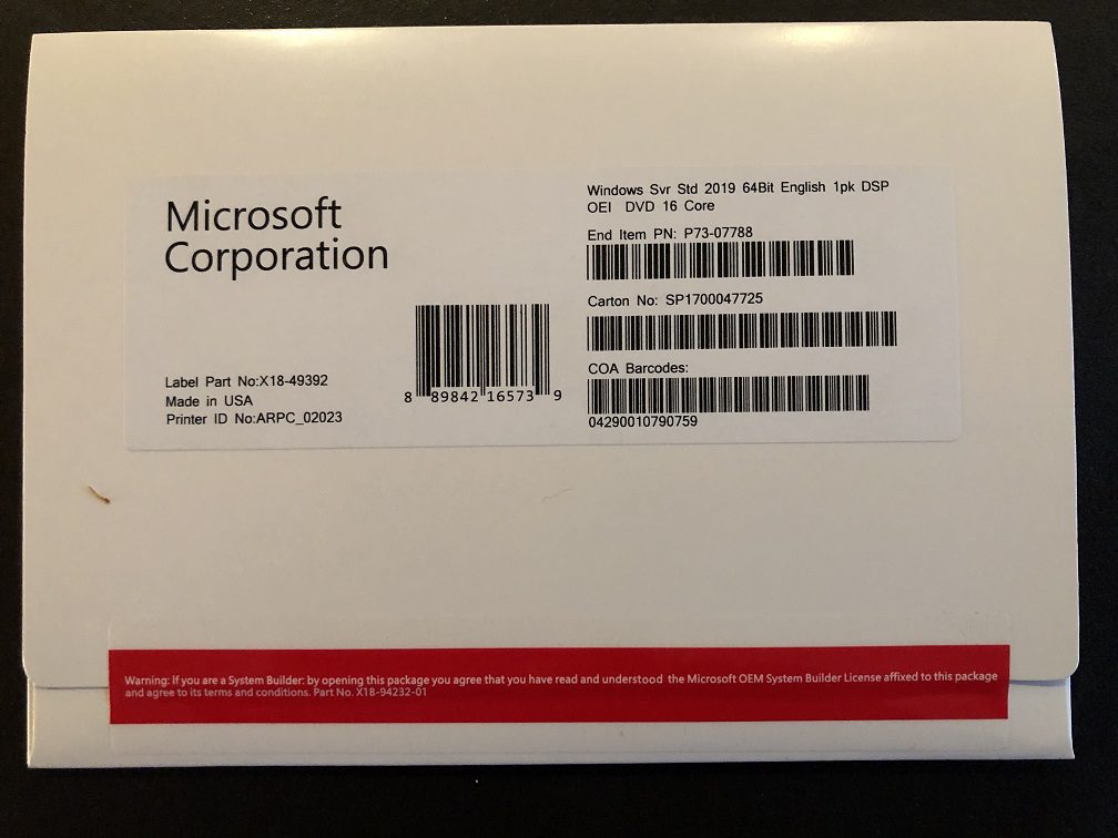 Windows Server 2019 Standaard